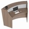 Linea Italia Reception Desk 32 in D X 46 in H, 72 in W X Thermofused Laminate, Clear, Walnut ZUI310 - alternate 2